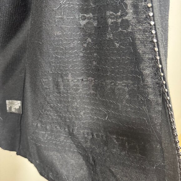 VTG Bedazzled Sequin Holiday Christmas Tree Zip Sweater Cardigan Womens 1XL - Picture 7 of 7